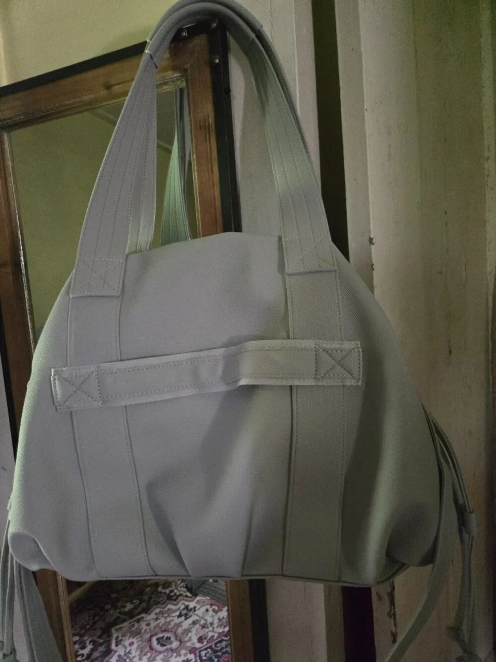 Piper Matte Luxe VL Hobo Tote Bag (in Lug's Cloud Gray color)